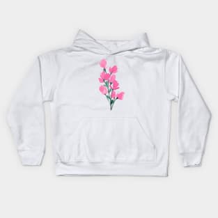 Pink Watercolor Wild Flower Kids Hoodie